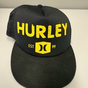 Hurley Black Cap with Yellow Logo
